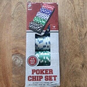 Cardinal Poker Chip Set 100 11.5G Stackable Tray Chips Ages 8+ Multicolor